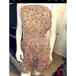 Patrons of Peace Women's Floral Ruffle Mini Dress Pink multi  Size L